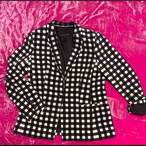 Banana Republic Black and White Gingham Blazer